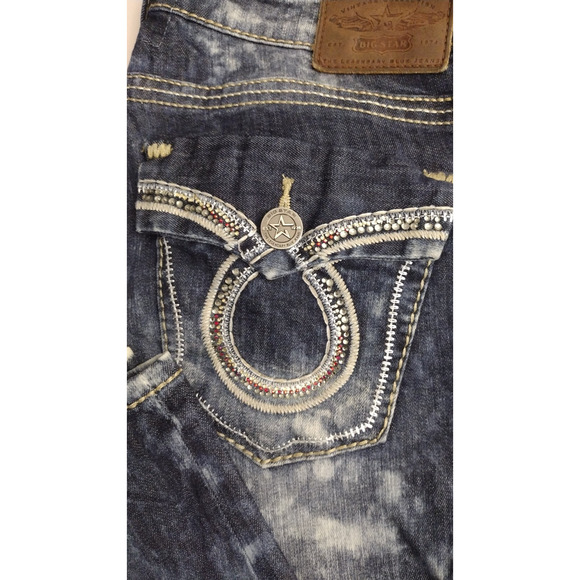 Big Star Vintage Sweet Skinny Womens Denim Jeans 30R Low Rise Rhinestone Stretch - Picture 4 of 9